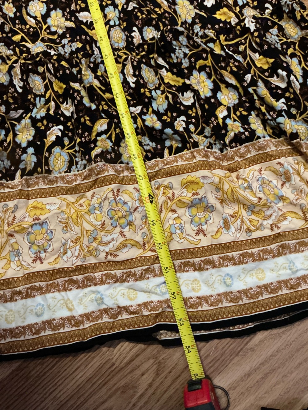 Pretty Garden Bohemian Floral Long Sleeve Maxi Dress in Black & Yellow Size Larg - Picture 8 of 10